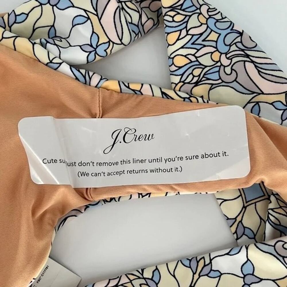 NWT J. Crew Curved Waist Cheeky Bikini Swim Bottom Kaleidoscope Print XL Blue - Picture 12 of 16